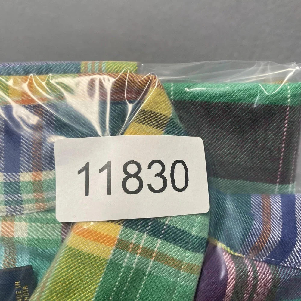Polo Ralph Lauren Shirt Mens XL Green Plaid Luxury Flannel Long Sleeve Button Up